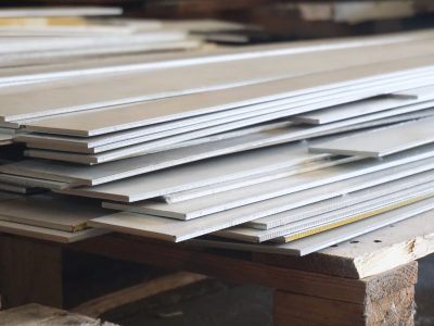 stack of stainless steel plate for background used